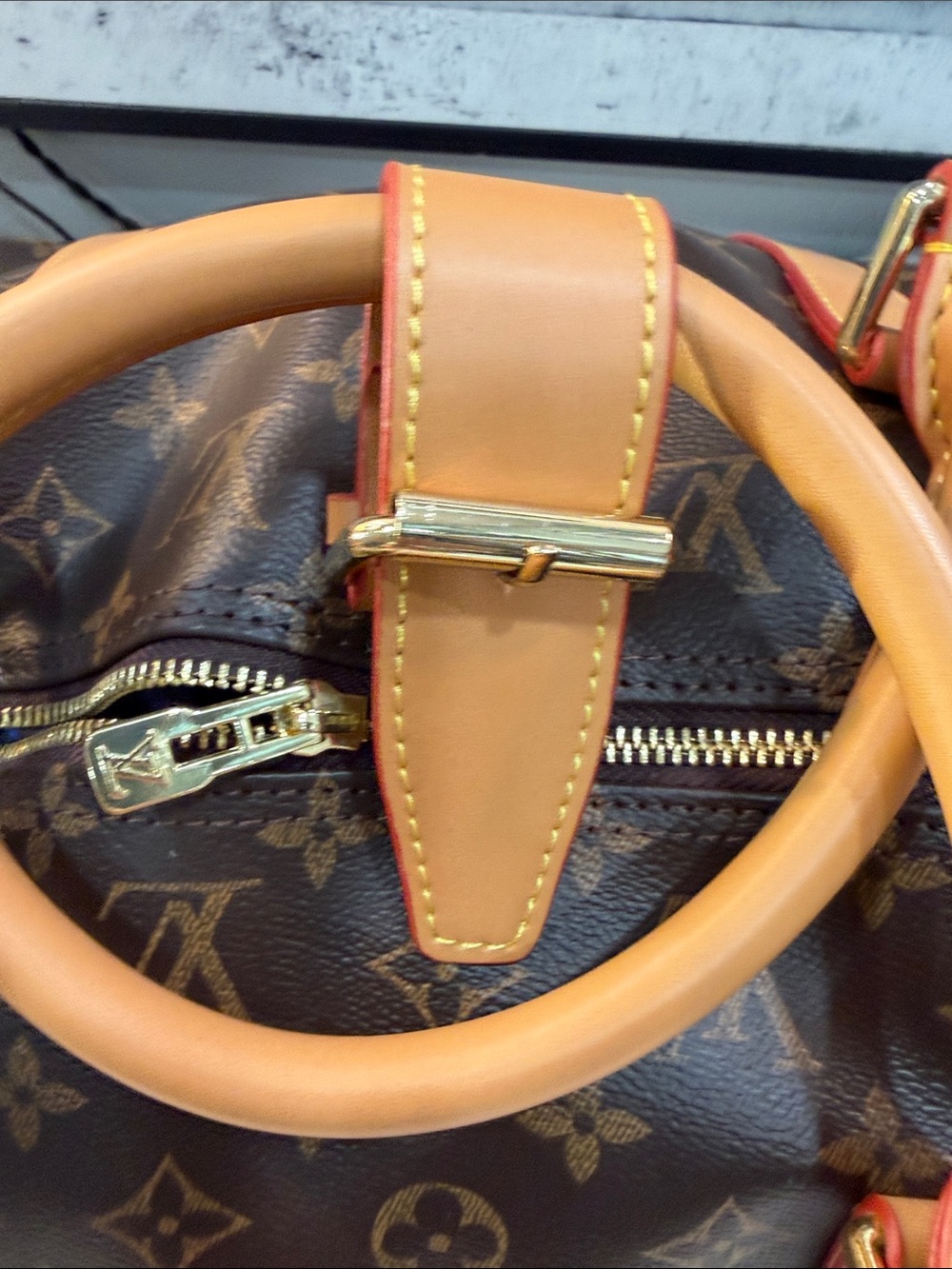 Brown Monogram Duffel with Tan Trim - Picture 6 of 15
